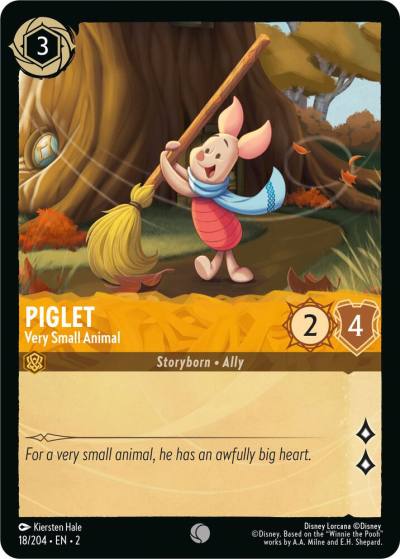 Piglet Very Small Animal 18/204 Rise of the Floodborn Lorcana card