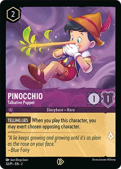 Pinocchio Talkative Puppet 32 Disney Lorcana Promo Cards Lorcana card