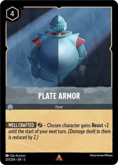 Plate Armor 201/204 Shimmering Skies Lorcana card