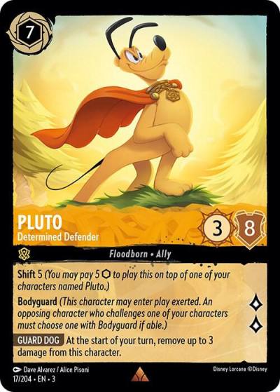Pluto Determined Defender 17/204 Into the Inklands Lorcana card