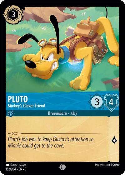 Pluto Mickeys Clever Friend 152/204 Into the Inklands Lorcana card