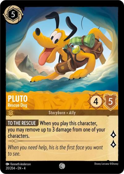 Pluto Rescue Dog 20/204 Ursula's Return Lorcana card