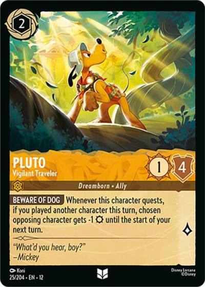 Pluto Vigilant Traveler 25/204 Wilds Unknown Lorcana card