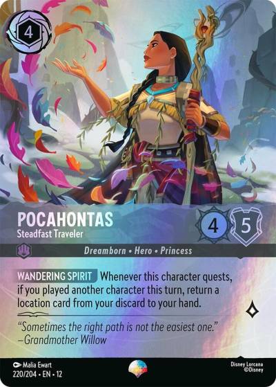 Pocahontas Steadfast Traveler (Epic) 220/204 Wilds Unknown Lorcana card