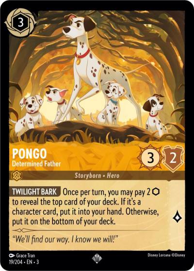 Pongo Determined Father 19/204 Into the Inklands Lorcana card
