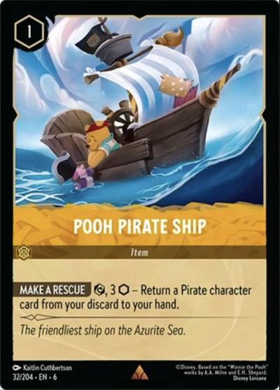Pooh Pirate Ship 32/204 Azurite Sea Lorcana card