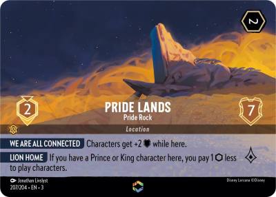 Pride Lands Pride Rock Enchanted 207/204 Into the Inklands Lorcana card