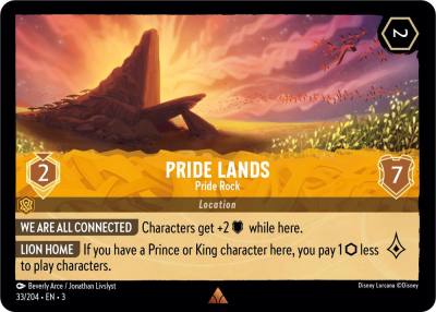 Pride Lands Pride Rock 33/204 Into the Inklands Lorcana card