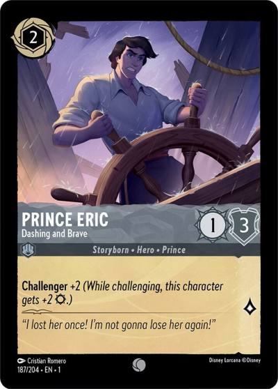 Prince Eric Dashing and Brave 187/204 The First Chapter Lorcana card