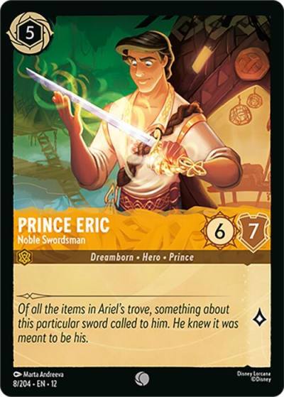 Prince Eric Noble Swordsman 8/204 Wilds Unknown Lorcana card