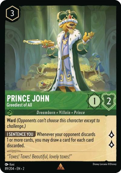Prince John Greediest of All 89/204 Rise of the Floodborn Lorcana card