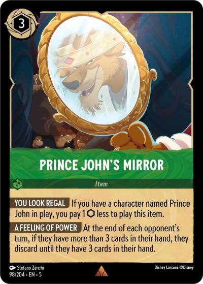 Prince Johns Mirror 98/204 Shimmering Skies Lorcana card