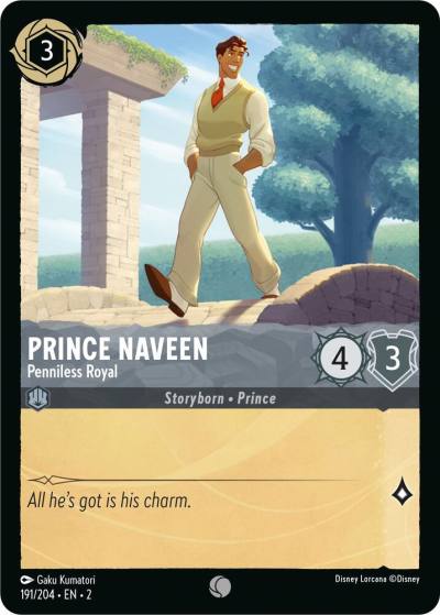 Prince Naveen Penniless Royal 191/204 Rise of the Floodborn Lorcana card