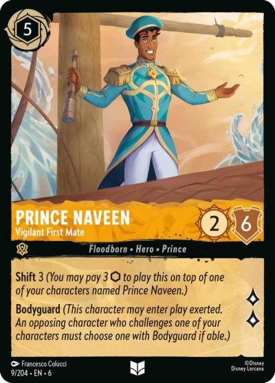 Prince Naveen Vigilant First Mate 9/204 Azurite Sea Lorcana card