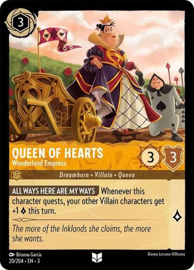 Queen of Hearts Wonderland Empress 20/204 Into the Inklands Lorcana card