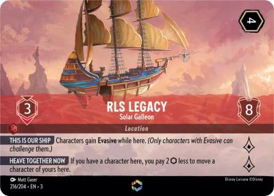 RLS Legacy Solar Galleon Enchanted 216/204 Into the Inklands Lorcana card
