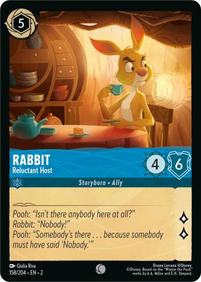 Rabbit Reluctant Host 158/204 Rise of the Floodborn Lorcana card