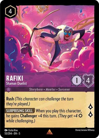 Rafiki Shaman Duelist 55/204 Shimmering Skies Lorcana card
