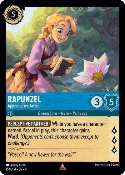 Rapunzel Appreciative Artist 153/204 Ursula's Return Lorcana card