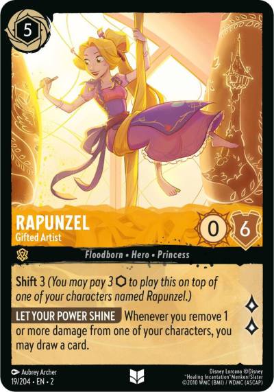 Rapunzel Gifted Artist 19/204 Rise of the Floodborn Lorcana card