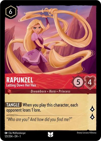 Rapunzel Letting Down Her Hair 121/204 The First Chapter Lorcana card