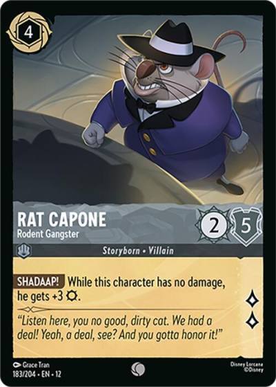 Rat Capone Rodent Gangster 183/204 Wilds Unknown Lorcana card
