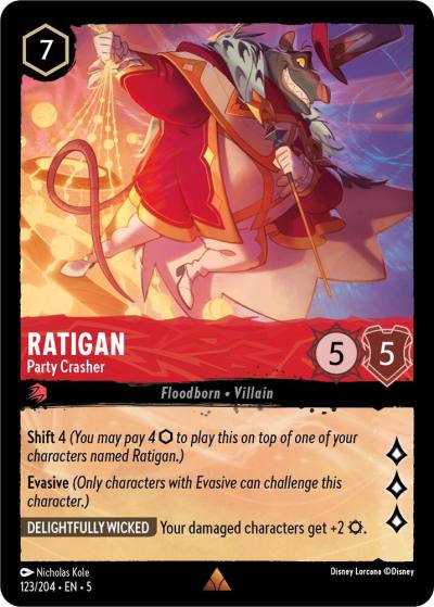 Ratigan Party Crasher 123/204 Shimmering Skies Lorcana card