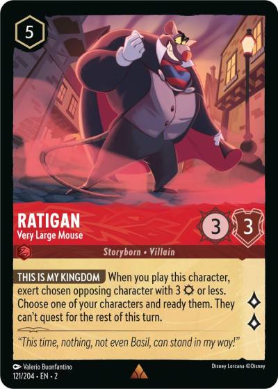 Ratigan Very Large Mouse 121/204 Rise of the Floodborn Lorcana card
