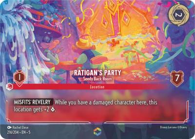Ratigans Party Seedy Back Room Enchanted 216/204 Shimmering Skies Lorcana card
