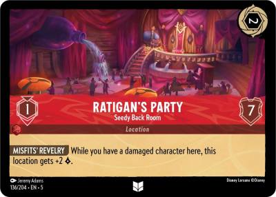 Ratigans Party Seedy Back Room 136/204 Shimmering Skies Lorcana card