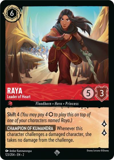 Raya Leader of Heart 123/204 Rise of the Floodborn Lorcana card