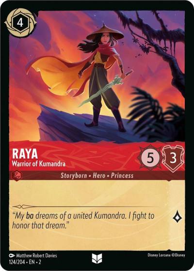 Raya Warrior of Kumandra 124/204 Rise of the Floodborn Lorcana card