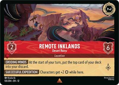 Remote Inklands Desert Ruins 135/204 Wilds Unknown Lorcana card