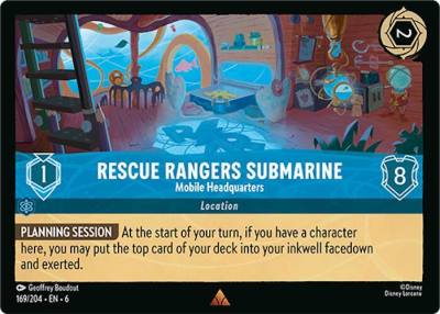 Rescue Rangers Submarine Mobile Headquarters 169/204 Azurite Sea Lorcana card