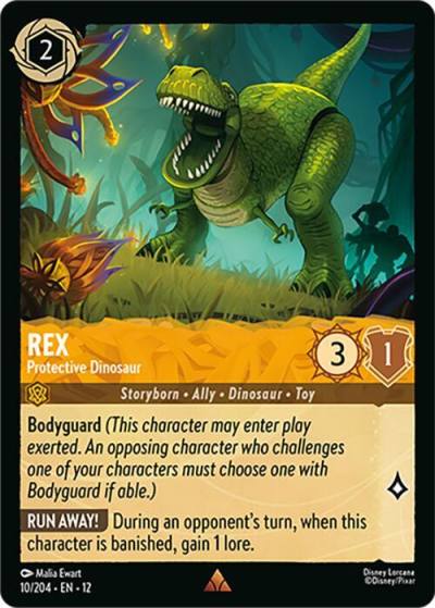 Rex Protective Dinosaur 10/204 Wilds Unknown Lorcana card