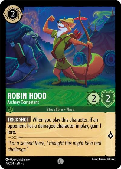 Robin Hood Archery Contestant 77/204 Shimmering Skies Lorcana card