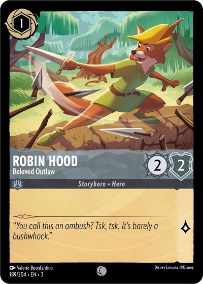 Robin Hood Beloved Outlaw 189/204 Into the Inklands Lorcana card
