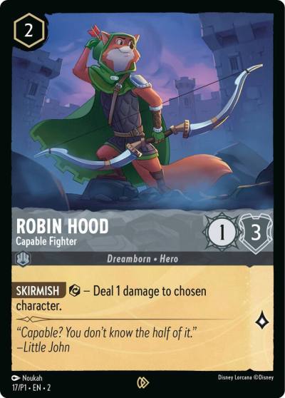 Robin Hood Capable Fighter 17 Disney Lorcana Promo Cards Lorcana card