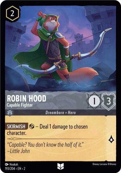 Robin Hood Capable Fighter 193/204 Rise of the Floodborn Lorcana card