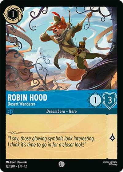 Robin Hood Desert Wanderer 137/204 Wilds Unknown Lorcana card