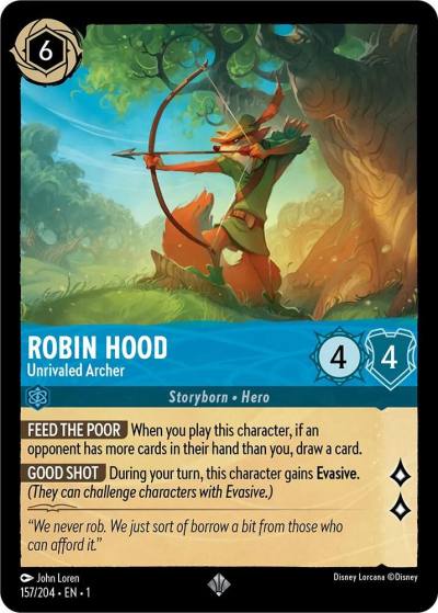 Robin Hood Unrivaled Archer 157/204 The First Chapter Lorcana card