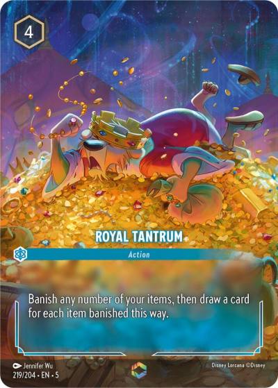 Royal Tantrum Enchanted 219/204 Shimmering Skies Lorcana card