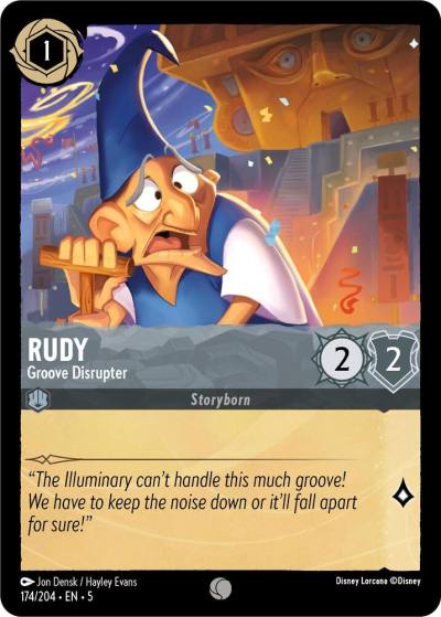 Rudy Groove Disrupter 174/204 Shimmering Skies Lorcana card
