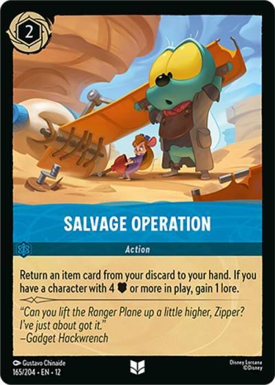 Salvage Operation 165/204 Wilds Unknown Lorcana card