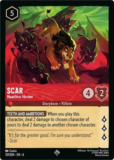 Scar Heartless Hunter 127/204 Azurite Sea Lorcana card
