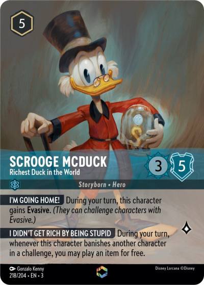 Scrooge McDuck Richest Duck in the World Enchanted 218/204 Into the Inklands Lorcana card