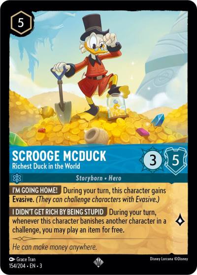 Scrooge McDuck Richest Duck in the World 154/204 Into the Inklands Lorcana card
