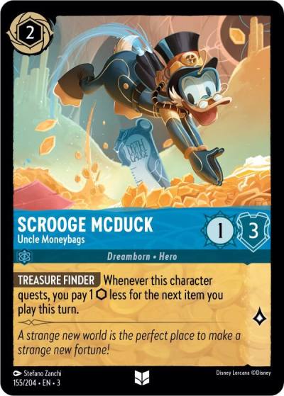Scrooge McDuck Uncle Moneybags 155/204 Into the Inklands Lorcana card