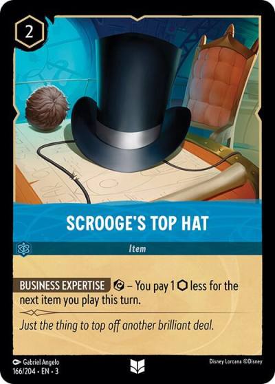 Scrooges Top Hat 166/204 Into the Inklands Lorcana card