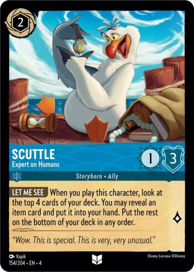 Scuttle Expert on Humans 154/204 Ursula's Return Lorcana card